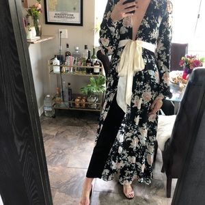 Stone cold fox black floral open dress